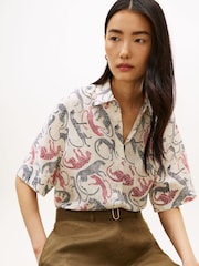 Balts - Tommy Hilfiger Relaxed Fit Pure Linen Short Sleeve Shirt - Attēls 2 no 5