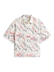 Balts - Tommy Hilfiger Relaxed Fit Pure Linen Short Sleeve Shirt - Attēls 5 no 5