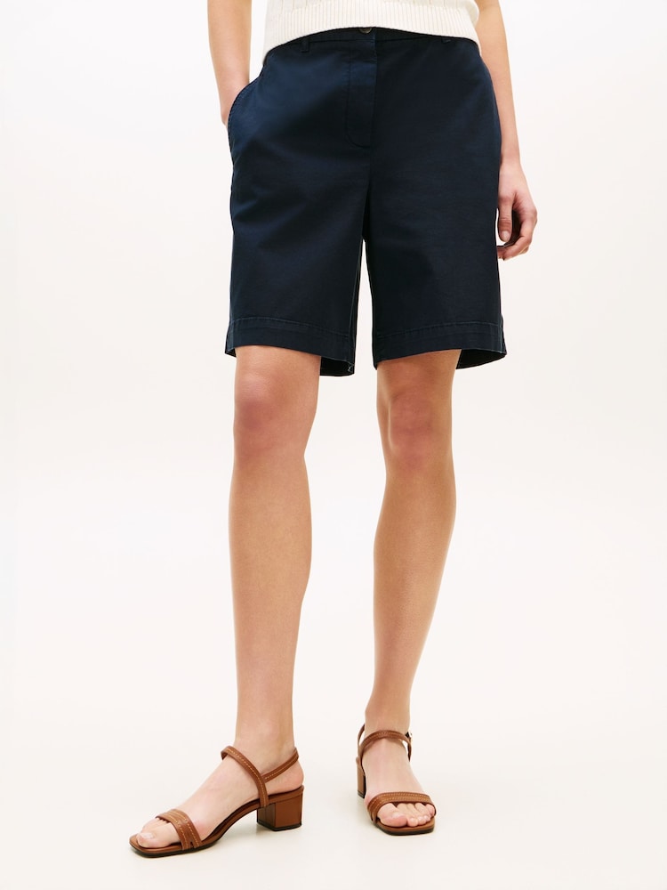 Tommy Hilfiger Blue Washed Regular Chino Shorts - Image 1 of 5