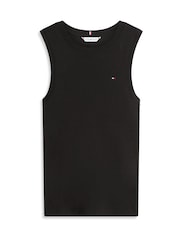 Tommy Hilfiger Black Slim Crew Neck Tank Top - Image 5 of 5