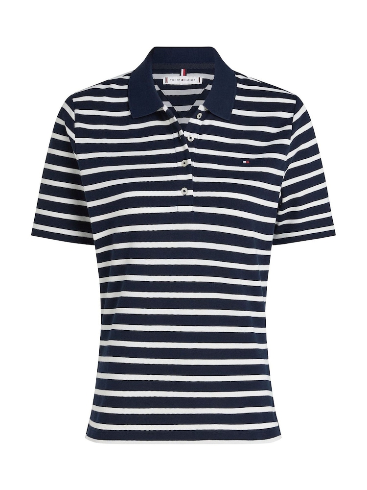 Tommy Hilfiger Blue 1985 Regular Fit Pique Polo Shirt - Image 5 of 5