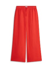 Tommy Hilfiger Red Relaxed Wide Leg Pure Linen Trousers - Image 5 of 5