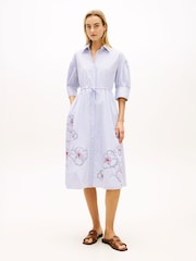 Tommy Hilfiger Embroidery Poplin Midi Shirt Dress - Image 1 of 5