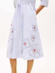 Tommy Hilfiger Embroidery Poplin Midi Shirt Dress - Image 3 of 5