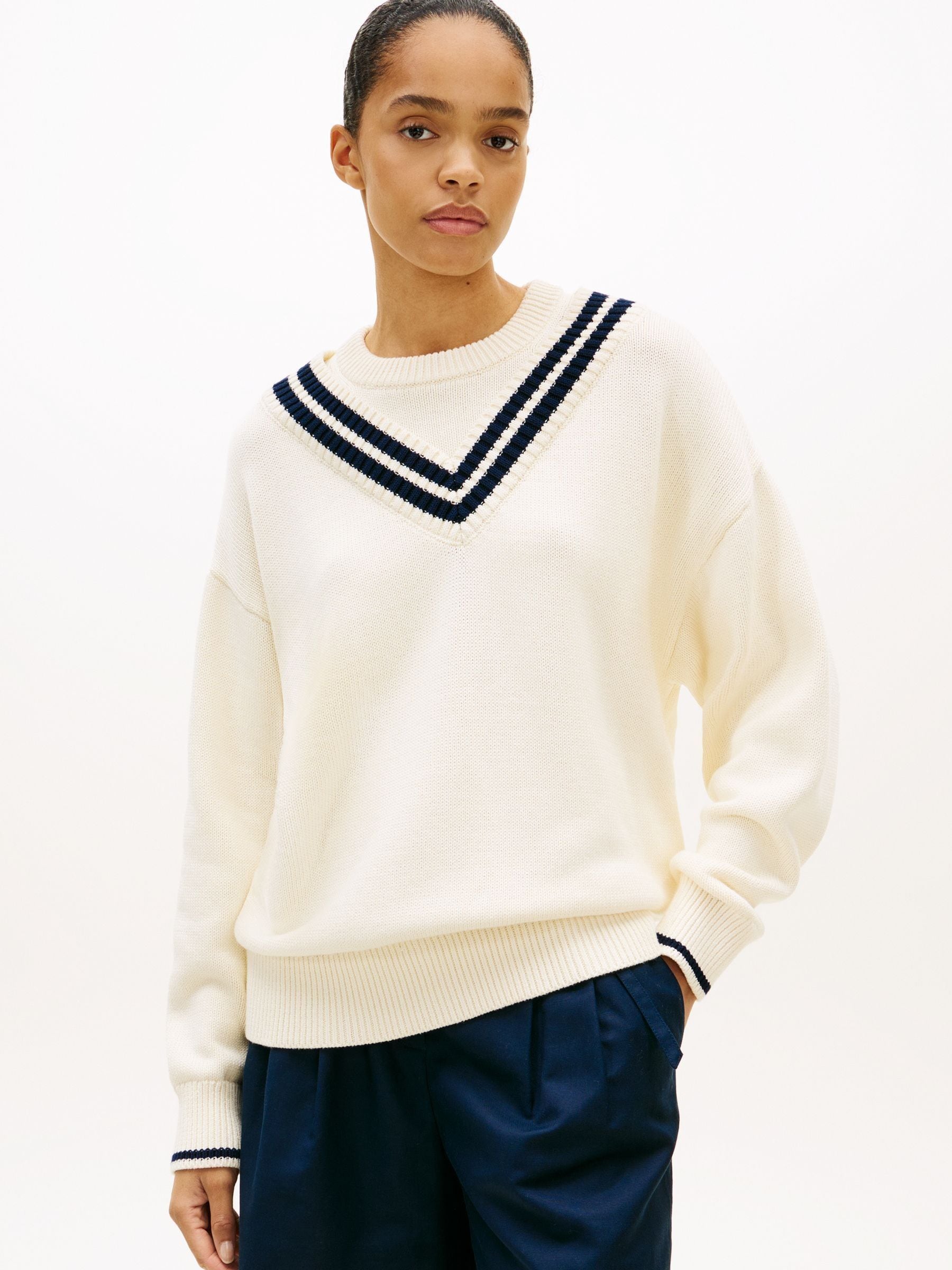 Buy Tommy Hilfiger Nude Double Layered Crew Neck Relaxed Cricket