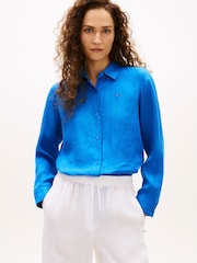 أزرق داكن - Tommy Hilfiger Relaxed Fit Pure Linen Shirt - Image 1 of 5