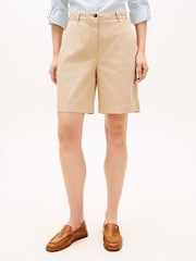 Tommy Hilfiger Brown Washed Regular Chino Shorts - Image 1 of 4