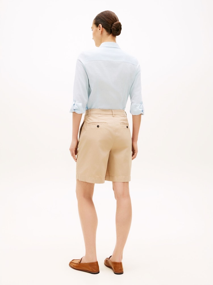 Tommy Hilfiger Brown Washed Regular Chino Shorts - Image 2 of 4