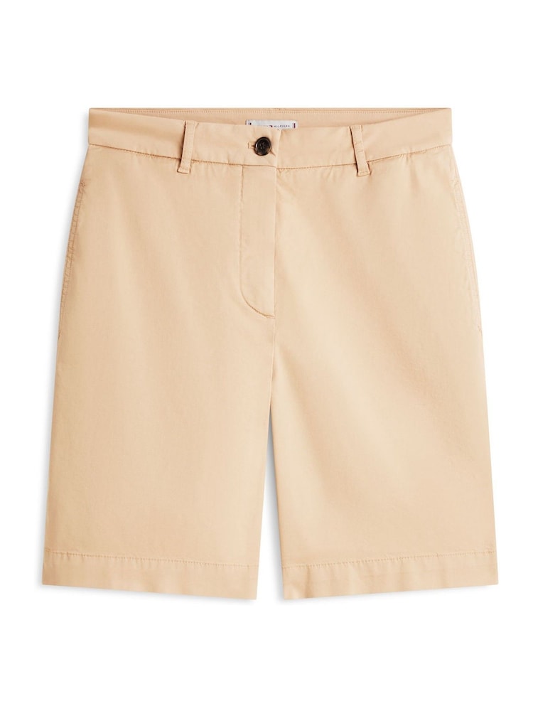 Tommy Hilfiger Brown Washed Regular Chino Shorts - Image 4 of 4