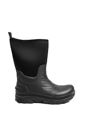 Pavers Black Wide Fit Rugged Water Resistant Wellies - Image 1 of 5
