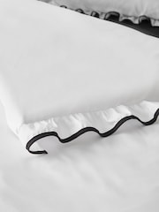 Catherine Lansfield White Black So Soft Mono Frill Non-Iron Duvet Cover Set - Image 3 of 3