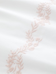 Bianca White Pink Camille Embroidered Floral Print Cotton Duvet Cover Set - Image 3 of 4