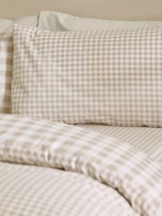 Catherine Lansfield Natural Bamford Gingham Check Reversible Duvet Cover Set - Image 3 of 4