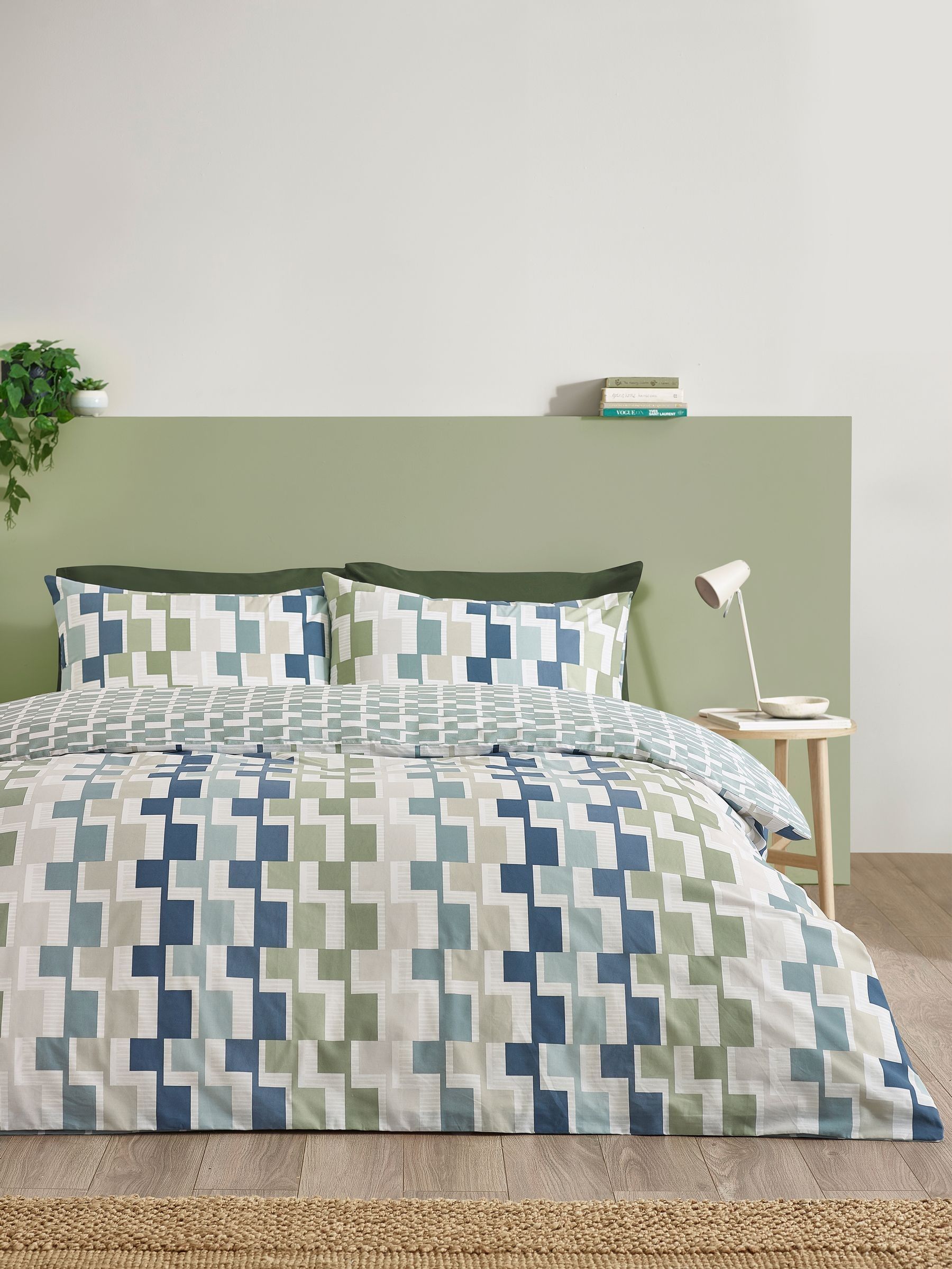 Cat Blue Catherine Lansfield Bryson Geo Duvet Cover Set - Image 4