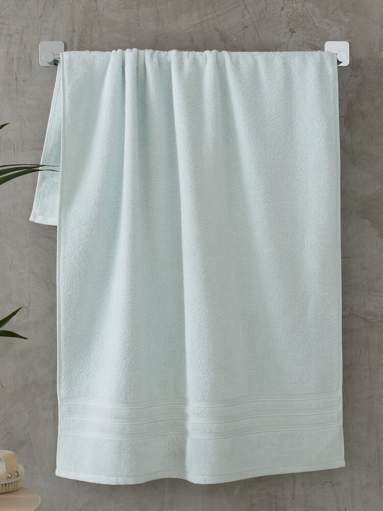 Catherine Lansfield Set of 2 Duck Egg 100% Cotton Bath Sheet Towels - Image 2 of 3 Catherine Lansfield Set of 2 Duck Egg 100% Cotton Bath Sheet Towels - Image 2 of 3