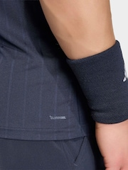 adidas Blue Freelift Tennis Polo Shirt - Image 6 of 7