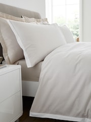 Bianca Natural Seersucker Cotton Woven Stripe Duvet Cover Set - Image 5 of 6