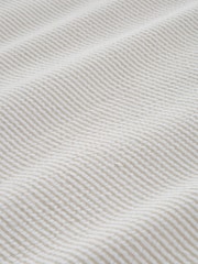 Bianca Natural Seersucker Cotton Woven Stripe Duvet Cover Set - Image 6 of 6