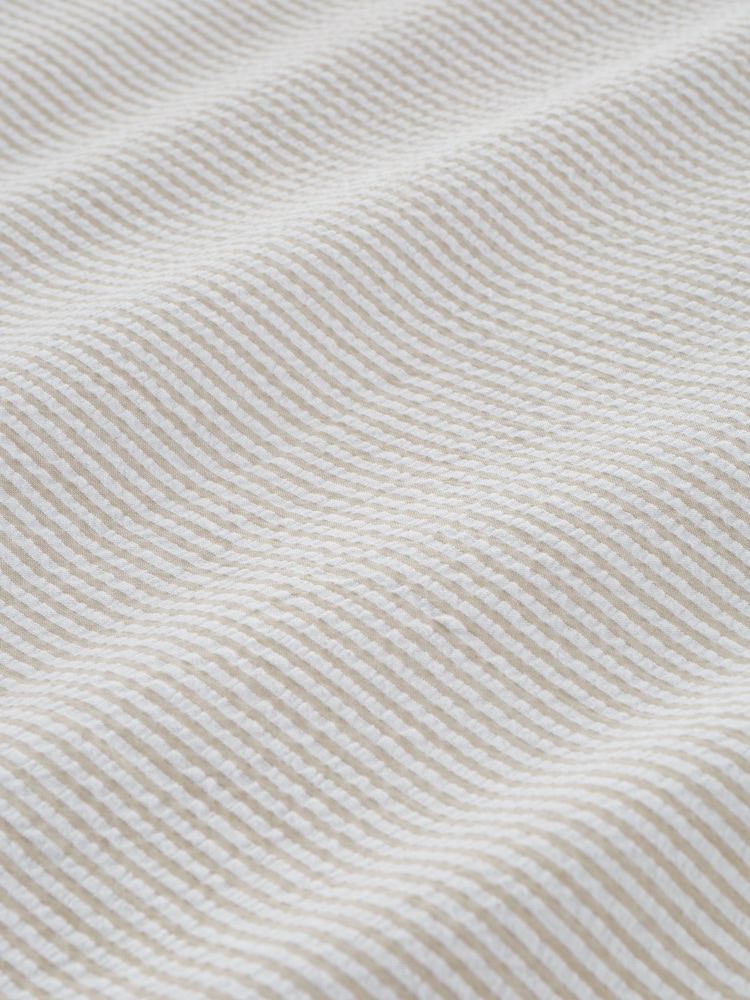 Bianca Natural Seersucker Cotton Woven Stripe Duvet Cover Set - Image 6 of 6 Bianca Natural Seersucker Cotton Woven Stripe Duvet Cover Set - Image 6 of 6