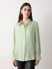 Jigsaw Green Silk Twill Shirt - Image 1 of 6