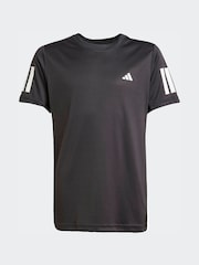 adidas Black Club Tennis 3-Stripes T-Shirt - Image 1 of 5