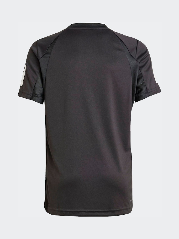 adidas Black Club Tennis 3-Stripes T-Shirt - Image 2 of 5