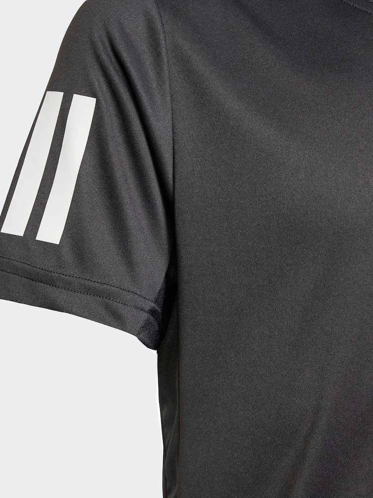adidas Black Club Tennis 3-Stripes T-Shirt - Image 5 of 5