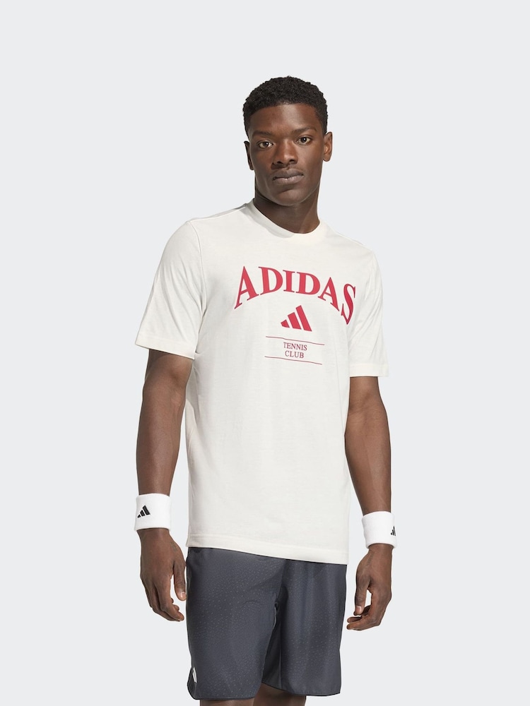 adidas White Heritage Tennis Graphic T-Shirt - Image 1 of 6