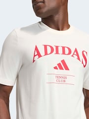 adidas White Heritage Tennis Graphic T-Shirt - Image 5 of 6
