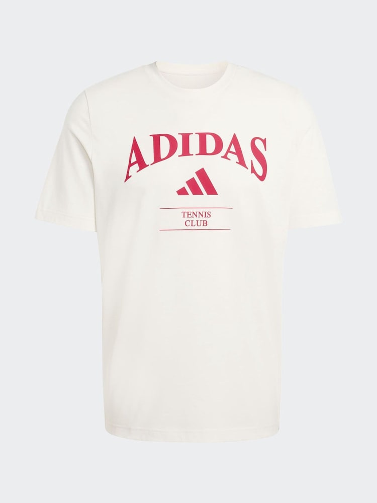 adidas White Heritage Tennis Graphic T-Shirt - Image 6 of 6