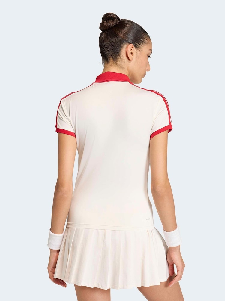 adidas White Heritage Tennis Polo Shirt - Image 2 of 6 adidas White Heritage Tennis Polo Shirt - Image 2 of 6