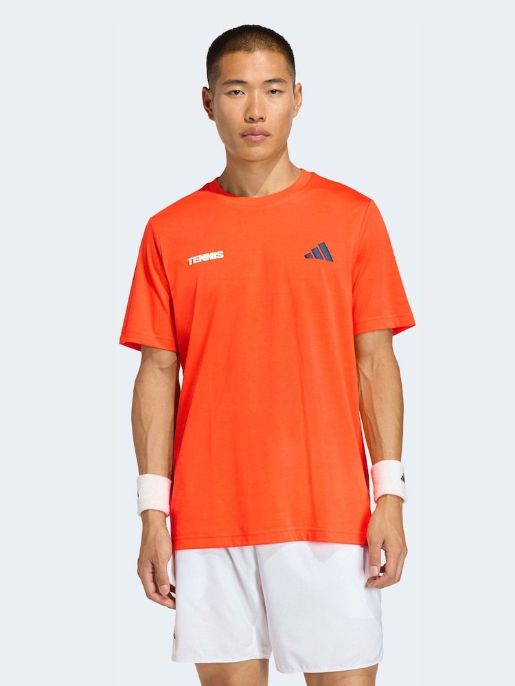 Оранжевый - Теннисная футболка с принтом adidas Hot Egg - Изображение 1 6