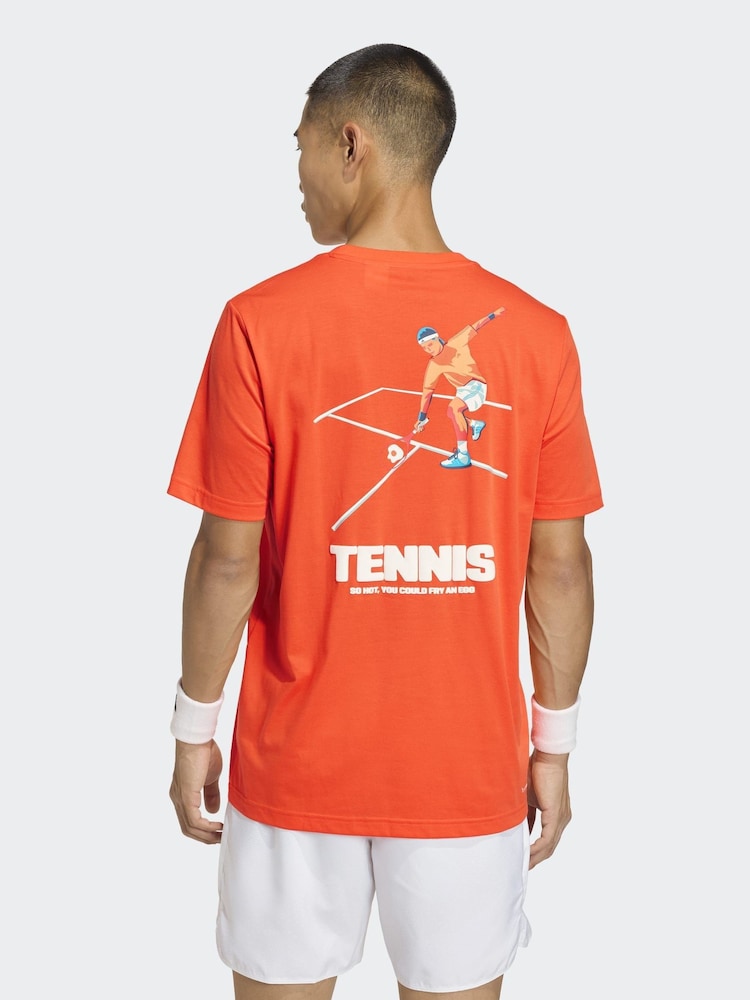Оранжевый - Теннисная футболка с принтом adidas Hot Egg - Изображение 2 6