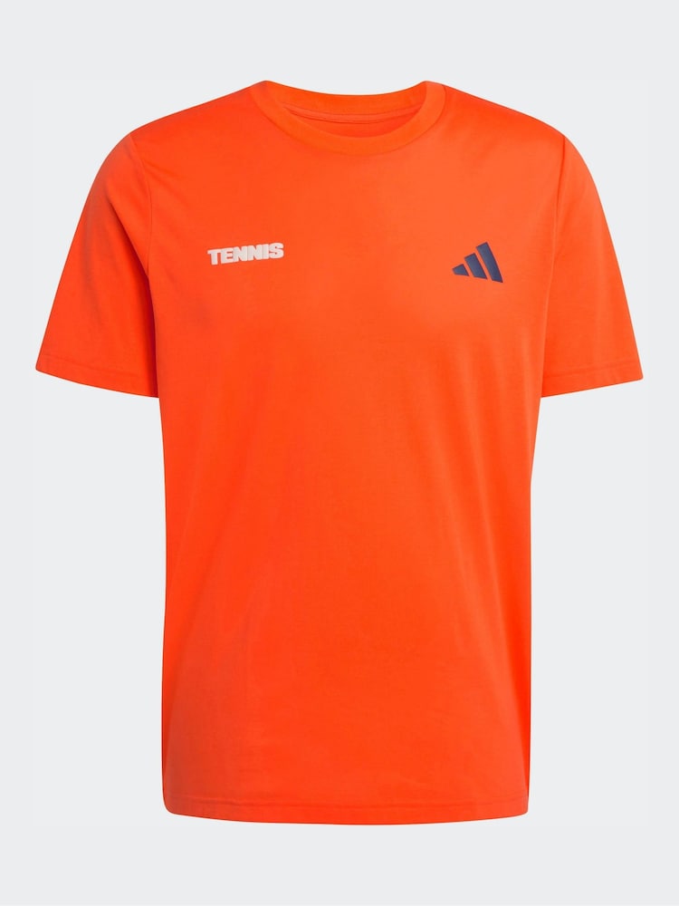 Оранжевый - Теннисная футболка с принтом adidas Hot Egg - Изображение 6 6