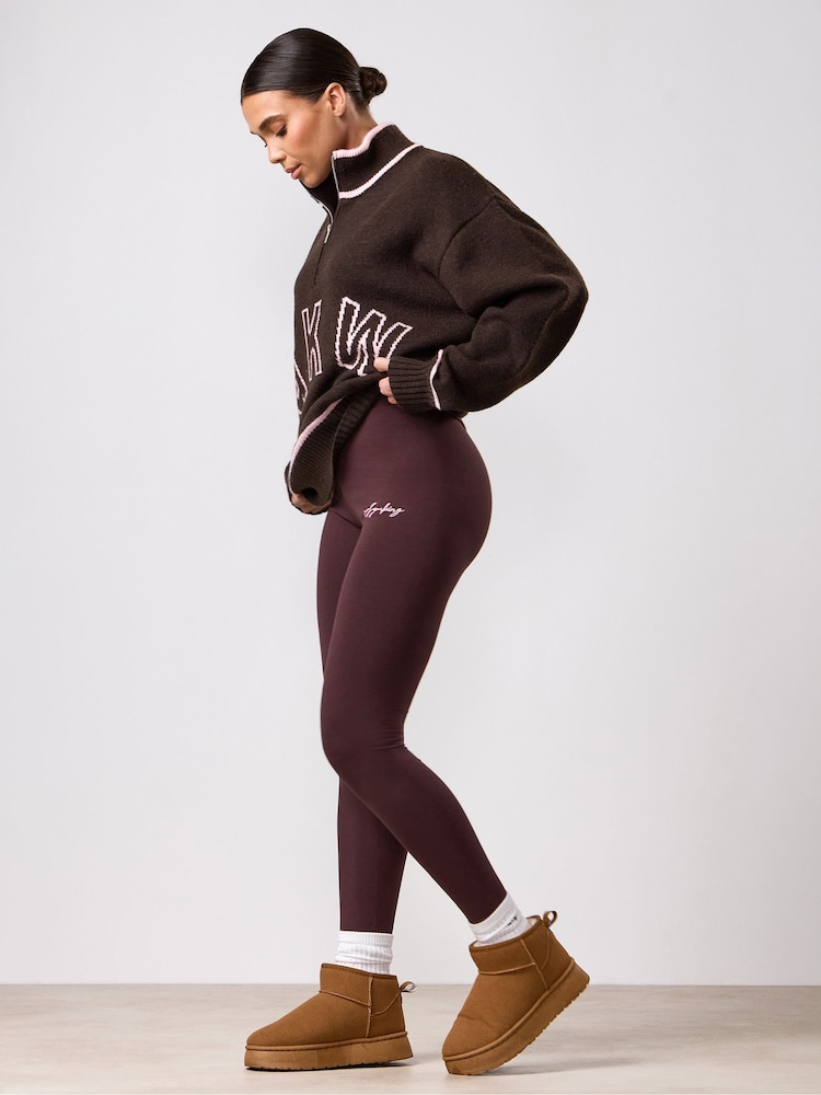 Brun - Gym King Script Mindset Jersey-leggings - Bilde 1 av 4