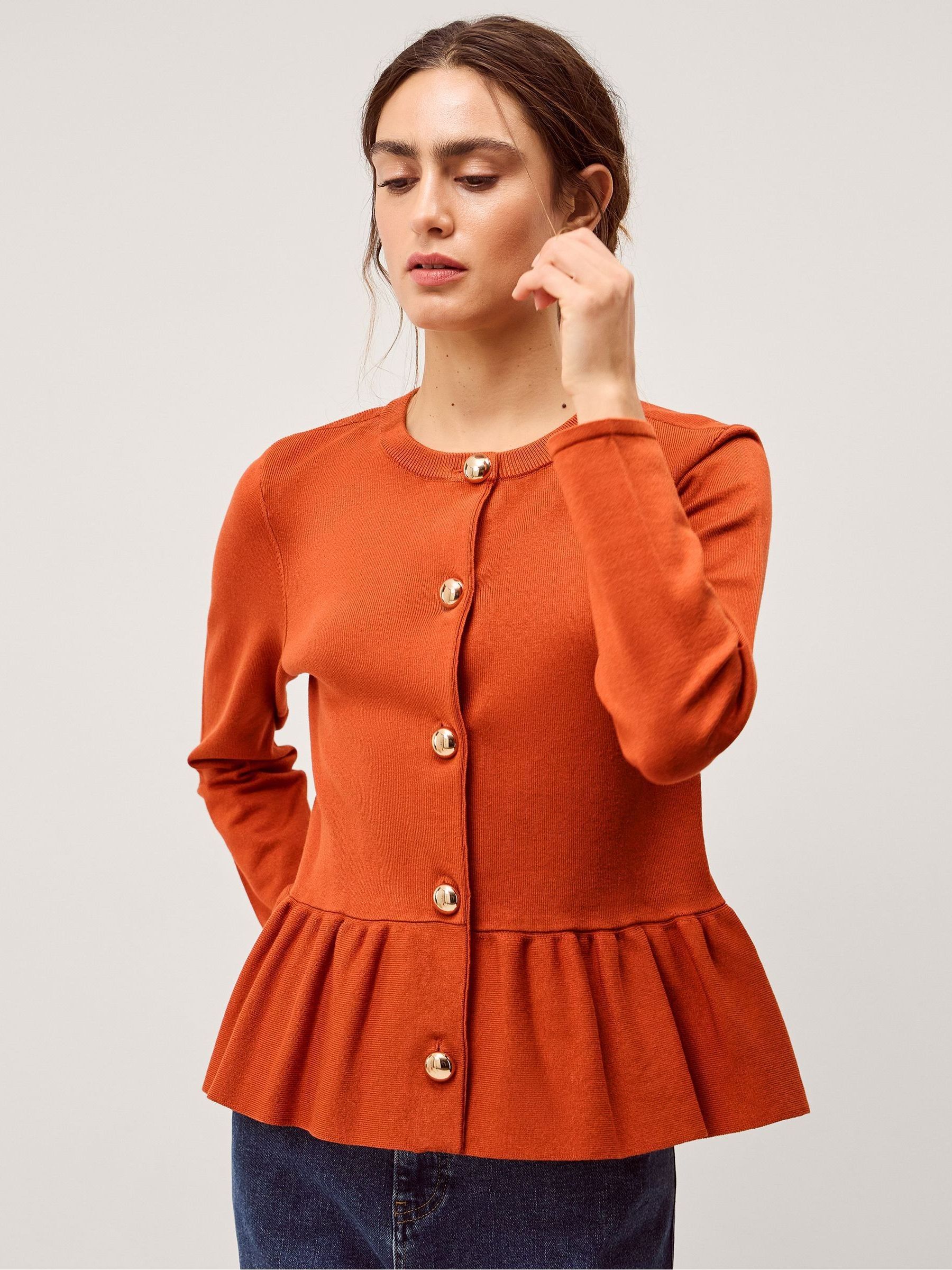 Buy Monsoon Orange Prune Peplum Cardigan from the Next UK online shop