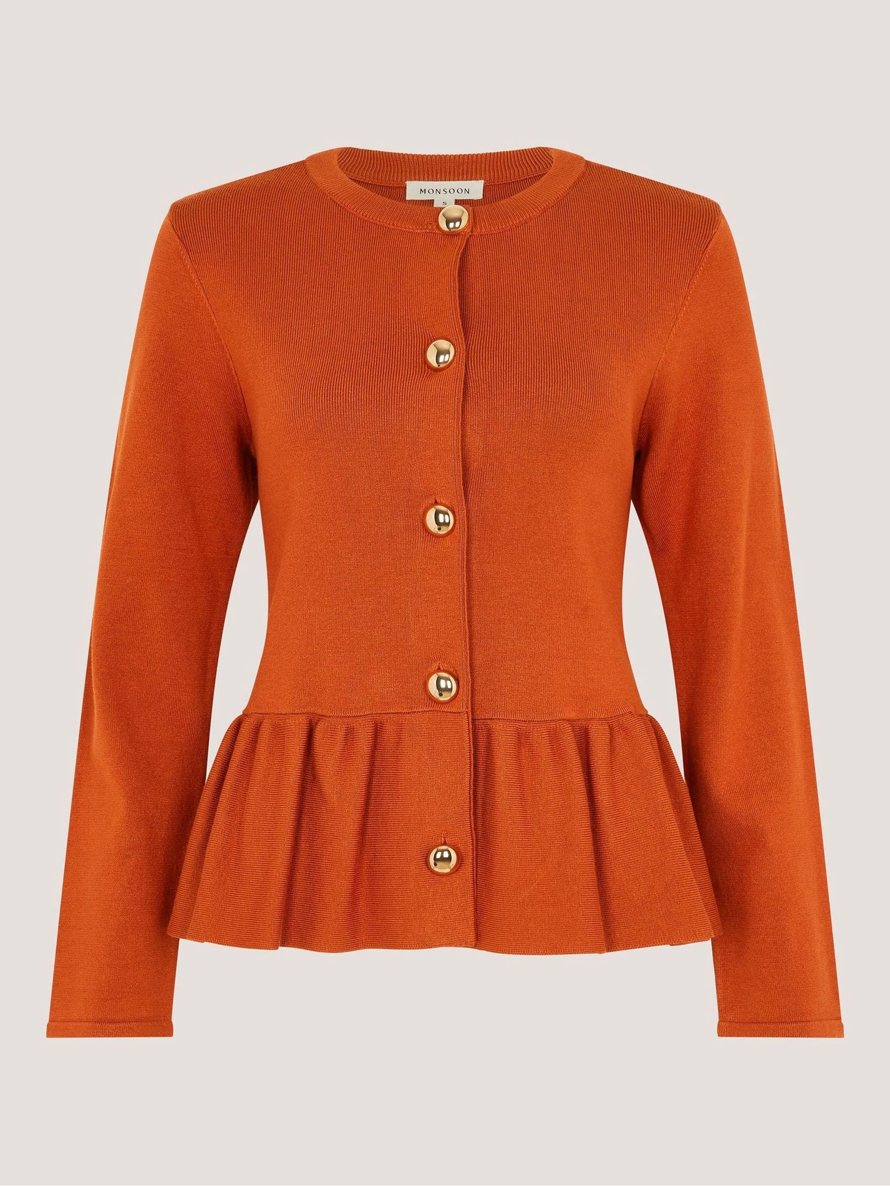 Buy Monsoon Orange Prune Peplum Cardigan from the Next UK online shop