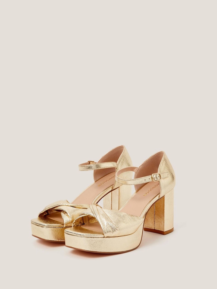 Monsoon Gold Hala Platform Sandals - Image 1 of 1