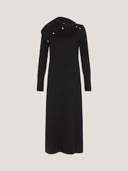 Monsoon Black Cate Button Collar Midi Jumper Dress - Image 5 of 5