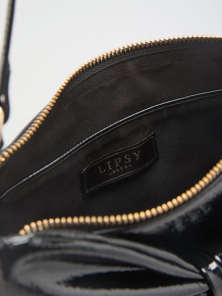 Lipsy Black Bow Shoulder Bag - Image 8 of 8 Lipsy Black Bow Shoulder Bag - Image 8 of 8