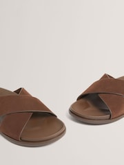 Ted Baker Brown Teviin Script Suede Mix Sandals - Image 4 of 4