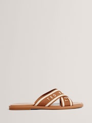 Ted Baker Brown Ashika Webbing Flat Sandals - Image 1 of 4