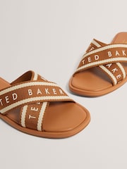 Ted Baker Brown Ashika Webbing Flat Sandals - Image 4 of 4