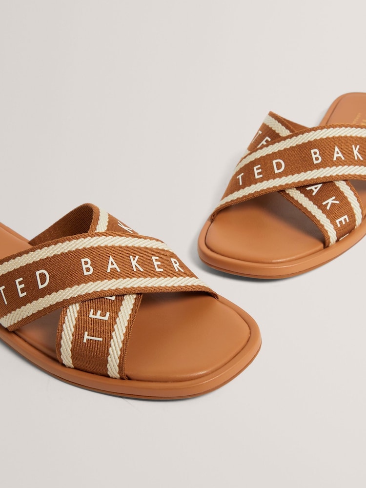 Ted Baker Brown Ashika Webbing Flat Sandals - Image 4 of 4