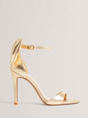Ted Baker Gold Sofinia Bow Detail Sandals - Image 1 of 4