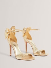 Ted Baker Gold Sofinia Bow Detail Sandals - Image 2 of 4