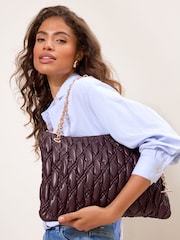 Lipsy Burgundy Red Padded Chain Slouchy Shoulder Bag - Image 5 of 5