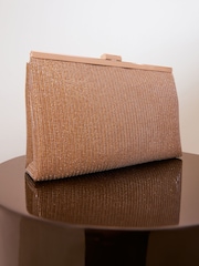 Friends Like These Gold Glitter Frame Clutch Bag - Image 4 of 4
