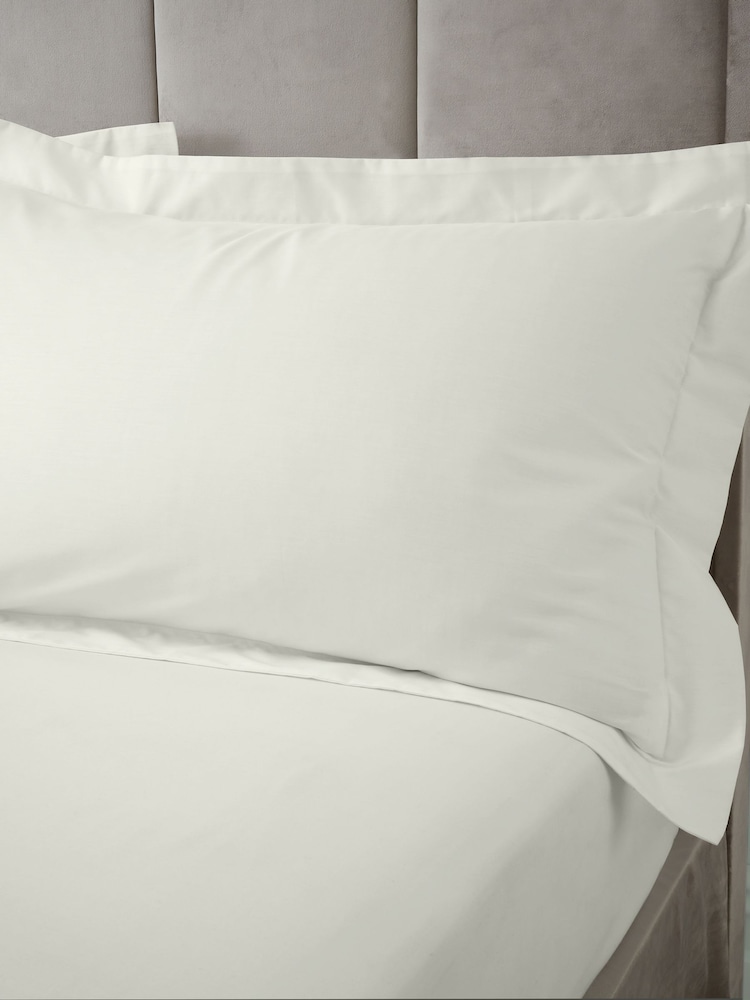 Bianca Cream 180 Thread Count Cotton Fitted Sheet - Image 1 of 2 Bianca Cream 180 Thread Count Cotton Fitted Sheet - Image 1 of 2