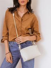 Friends Like These Cream Boxy Weave Crossbody Bag - Image 1 of 9